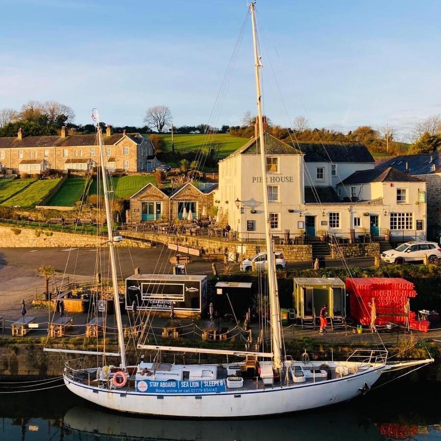 Stunning Yacht Sea Lion In Charlestown Harbour, Cornwall Hotel Екстериор снимка